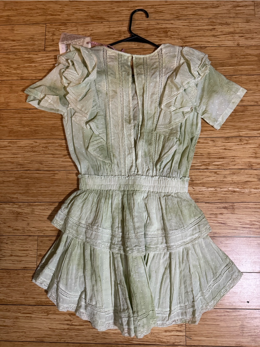 Love Shack Fancy Natasha Dress in Green Moss